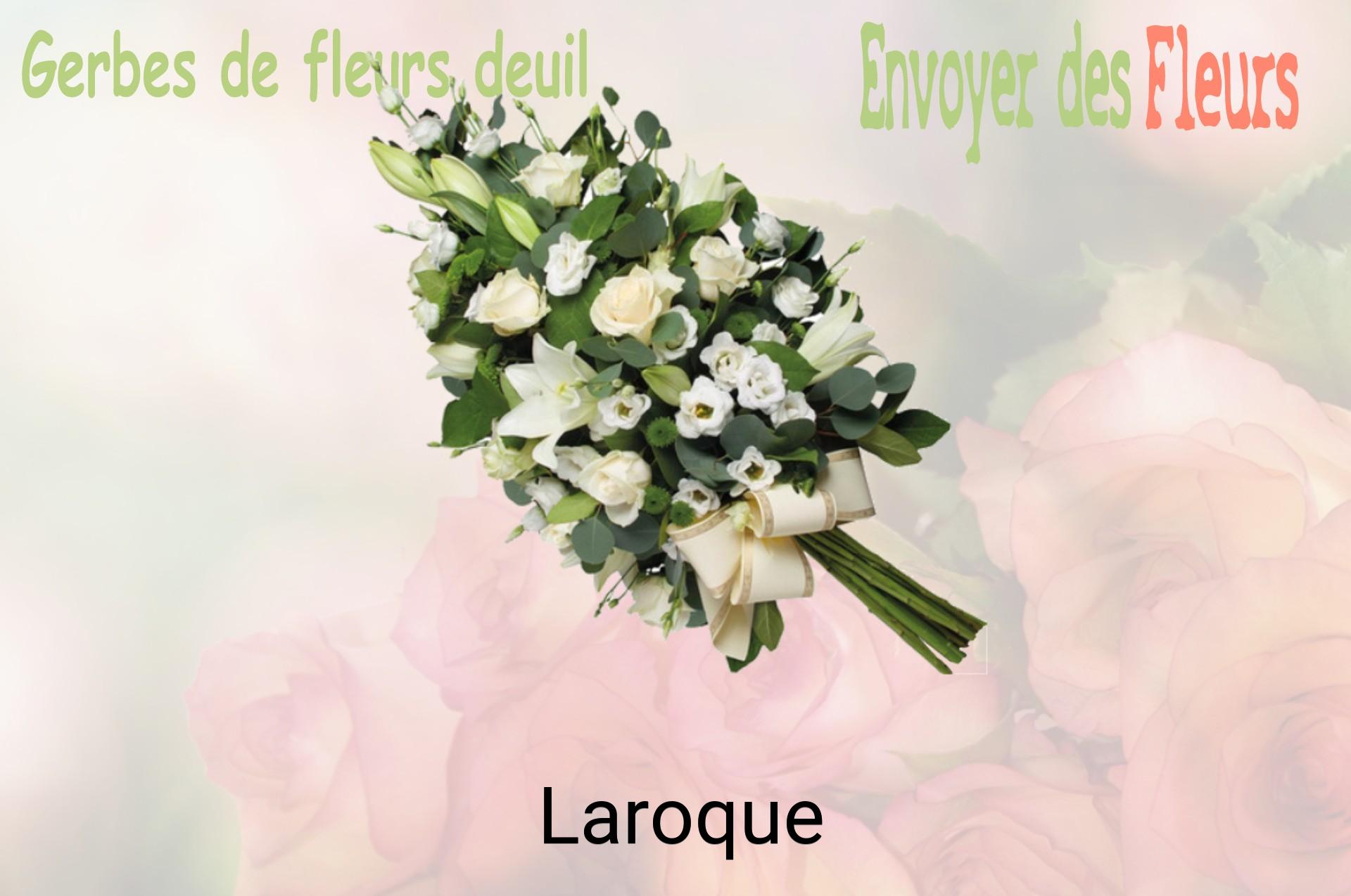 Gerbe de fleurs de deuil livrée à Laroque